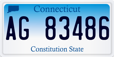 CT license plate AG83486
