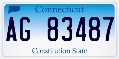 CT license plate AG83487