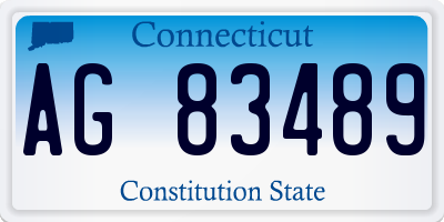 CT license plate AG83489