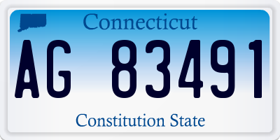 CT license plate AG83491