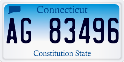 CT license plate AG83496