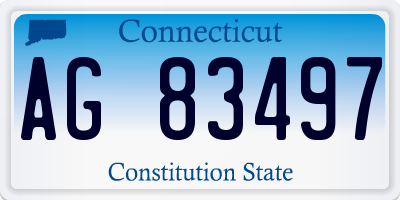 CT license plate AG83497