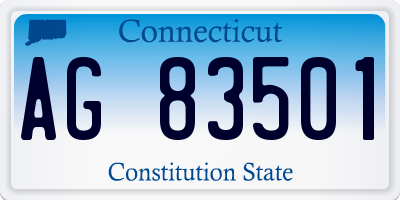 CT license plate AG83501