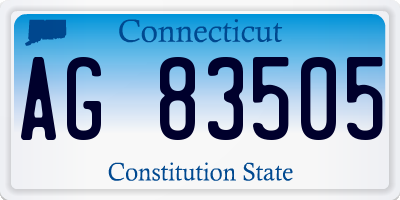 CT license plate AG83505