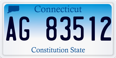 CT license plate AG83512