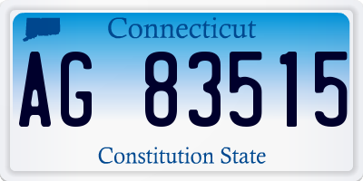 CT license plate AG83515