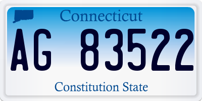 CT license plate AG83522