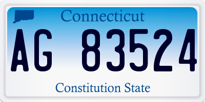 CT license plate AG83524