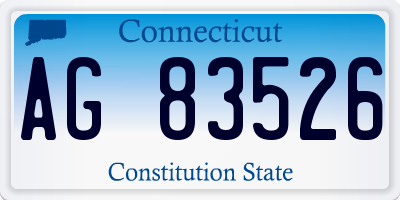 CT license plate AG83526