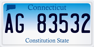 CT license plate AG83532