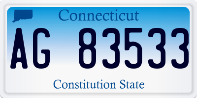CT license plate AG83533