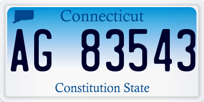 CT license plate AG83543