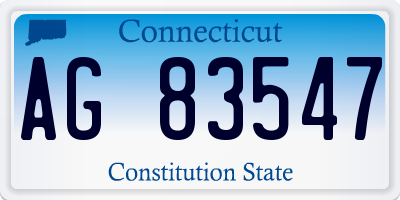 CT license plate AG83547