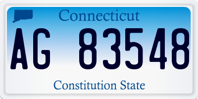 CT license plate AG83548