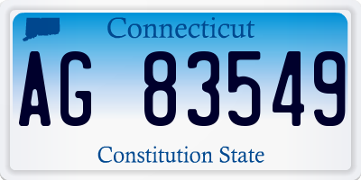 CT license plate AG83549