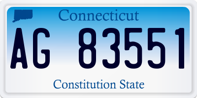 CT license plate AG83551