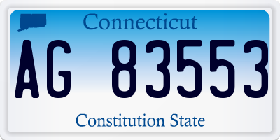 CT license plate AG83553