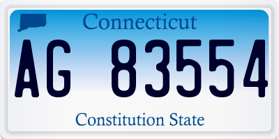CT license plate AG83554