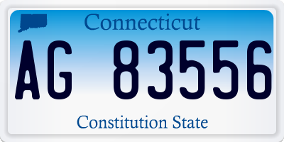 CT license plate AG83556