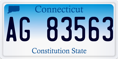 CT license plate AG83563