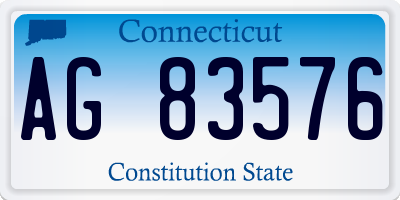 CT license plate AG83576