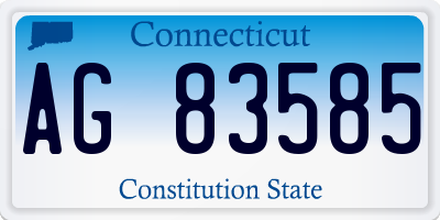CT license plate AG83585