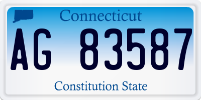 CT license plate AG83587