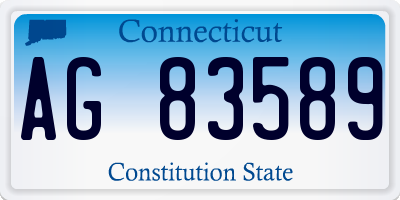 CT license plate AG83589
