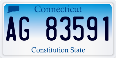 CT license plate AG83591