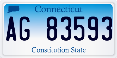 CT license plate AG83593