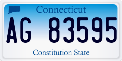 CT license plate AG83595