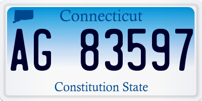 CT license plate AG83597