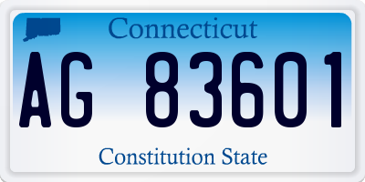 CT license plate AG83601