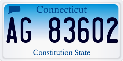 CT license plate AG83602