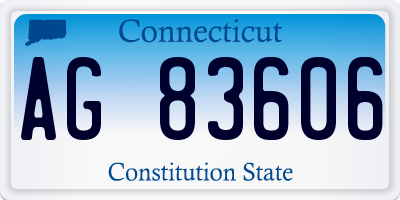 CT license plate AG83606