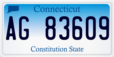CT license plate AG83609