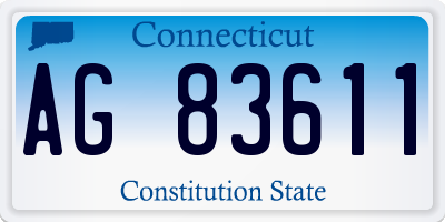 CT license plate AG83611