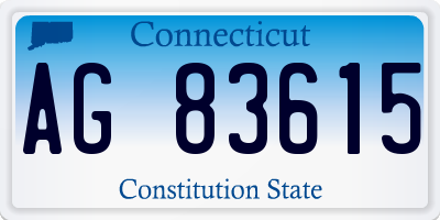 CT license plate AG83615