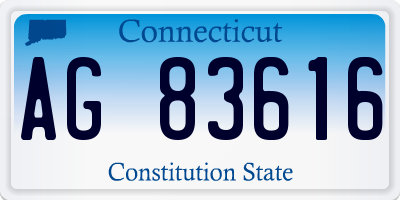 CT license plate AG83616