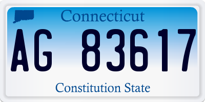 CT license plate AG83617