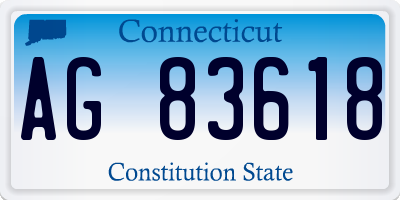 CT license plate AG83618