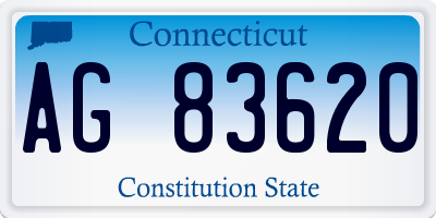 CT license plate AG83620