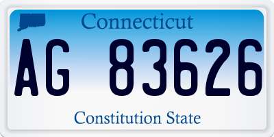 CT license plate AG83626