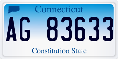 CT license plate AG83633