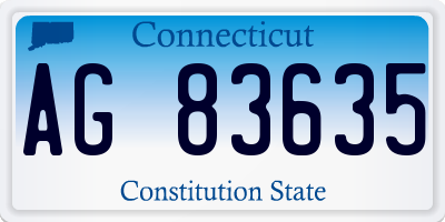 CT license plate AG83635