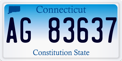 CT license plate AG83637