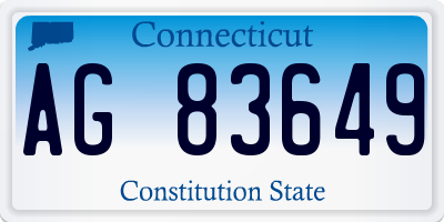 CT license plate AG83649