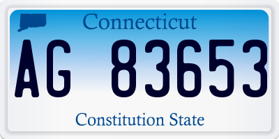 CT license plate AG83653