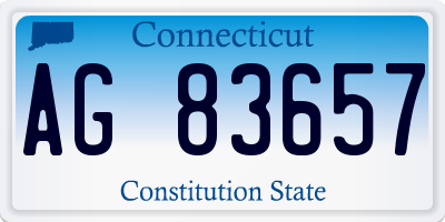 CT license plate AG83657