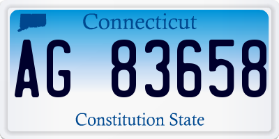 CT license plate AG83658